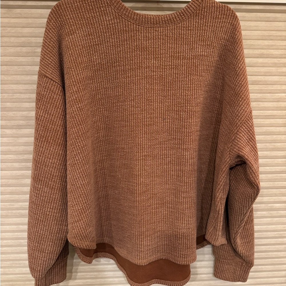 Sonoma Women's Tan Crew Neck Sweater